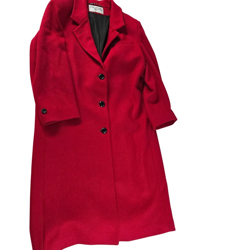 International Scene Vintage Red Pure New Wool Longline Coat  Yugoslavia 9/10